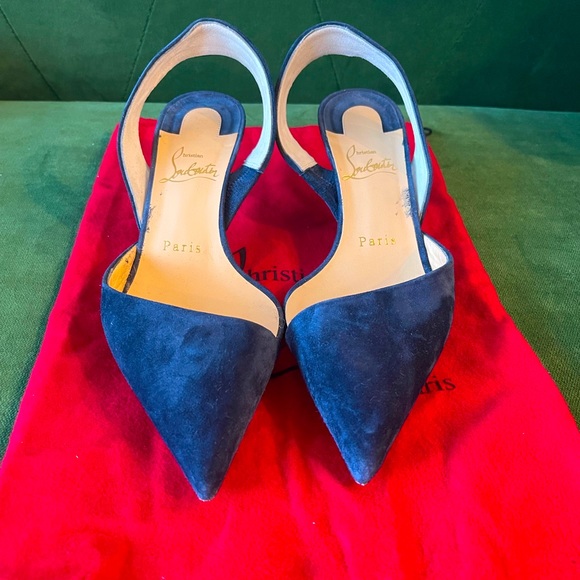 Christian Louboutin Shoes - Christian Louboutin Viola 55 Suede Slingback Pumps